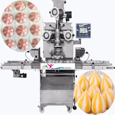 China Full Automatic Pastry Double Color Filling Mochi Ice Cream Encrusting And Arranging Machine for sale