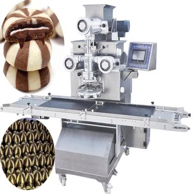 China BNT-400 Factory Price Automatic Double Color Chocolate Cookie Jam Filled Biscuit Encrusting And Tray Arranging Machine for sale