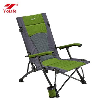 China Modern high quality portable outdoor folding camping chair with backrest with cup holder garden lounge chair for sale