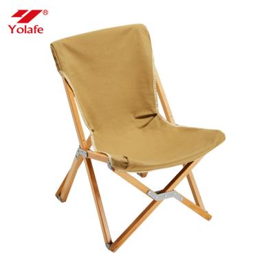 China Contemporary Outdoor Portable And Durable Canvas Camping Chair Wooden Folding Chairs for sale