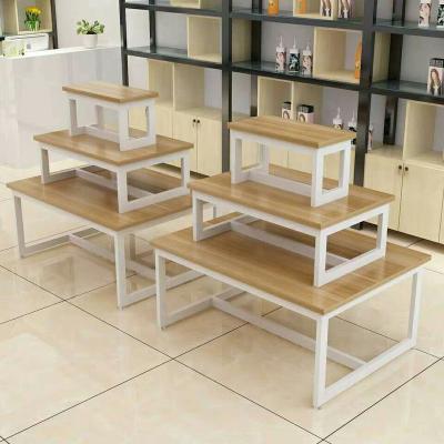 China Double Sided Display Cabinet Shelf Makeup Rack Cosmetics Racks Display For Beauty Shop Gondola Shelf Rack Cosmetics Racks Display for sale