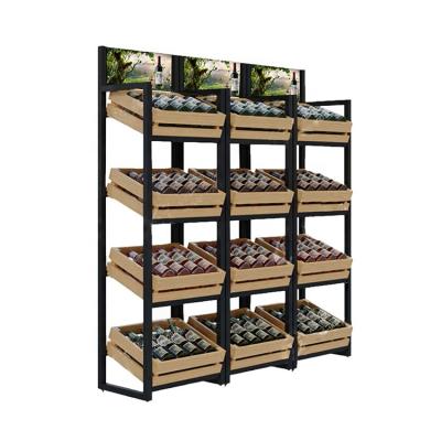 China Double-sided& Professional Service Good Quality Single Sided Multi Layer Used Supermarket Fruit Vegetable Area Gondola Shelving Rack for sale