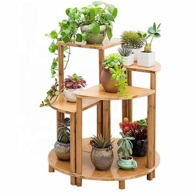 China Modern Adjustable Outdoor Large Extendable Bamboo Plant Wood Wooden Stand for Home and Garden for sale