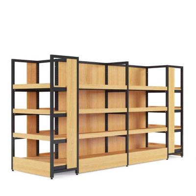 China China Customized Wholesale Double Sided Supermarket Shelf Wood, Display Rack Supermarket Shelf for sale