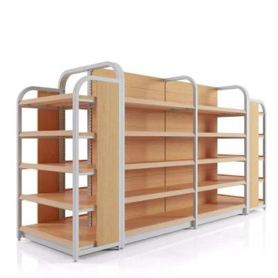 China Double-sided Wholesale display rack, convenience store rack gondola convenience store gondola wooden shlef for sale