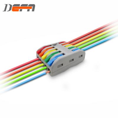 China Replace Two Strip Two Sides Colored Lever-Nuts DF-2-5 5 Pin Conductor 5 Lines Into 5 Line Wire Connector For Solid And Wire Wires for sale