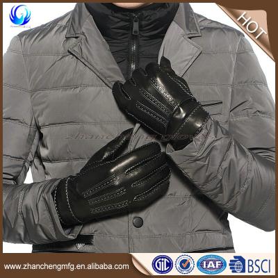 China Soft And Warm Top Sale Mens Super Warm Winter Wool Lined Genuine Sheepskin Leather Gloves for sale