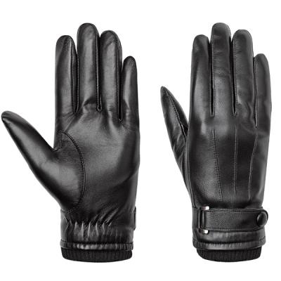 China BSCI Simple Manufacturer Custom Winter Men Classic Touch Screen Sheepskin Leather Gloves for sale