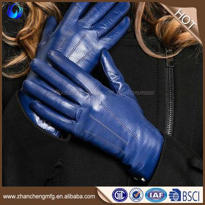 China Super importers of ladies winter plain soft and warm fashion style colorful cute gloves women's sheepskin leather gloves for sale