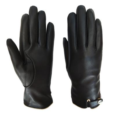 China Winter Cheap Custom Fashion Ladies Sheepskin Leather Gloves Thick Touch Screen for sale