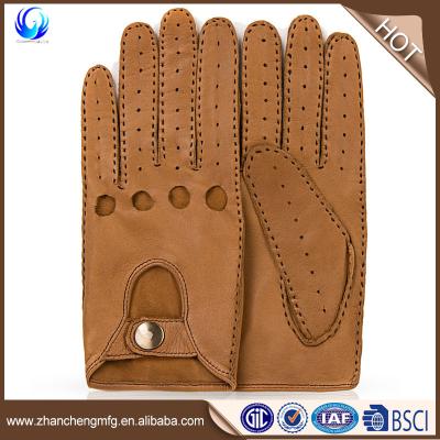 China Cheap Classic Men's Fashion Brown Sheepskin Training Leather Gloves for sale