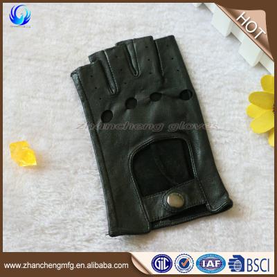 China Fashion Cheap Mens Sheep Leather Gloves Motors Fingerless Driving Gloves for sale