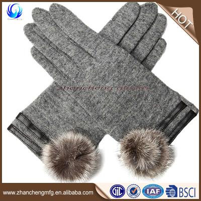 China Very soft and warm cheap winter fashion woolen gloves cashmere warm gloves women for sale