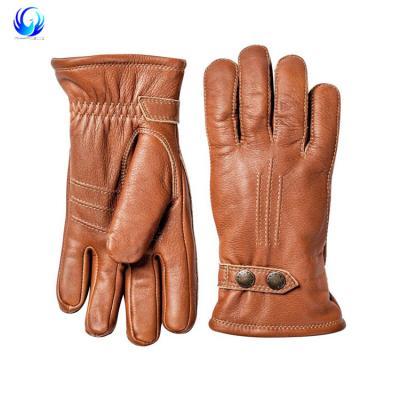 China Touch Screen Fashion Striped Mens Handmade Deer Skin Many Kinds Gloves With Touch for sale