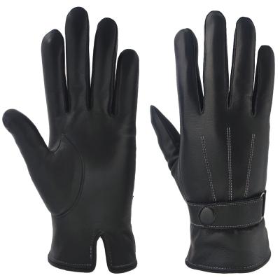 China Custom Thick Winter Flexible Touch Screen Men Manufacturer Real Goatskin Leather Gloves for sale