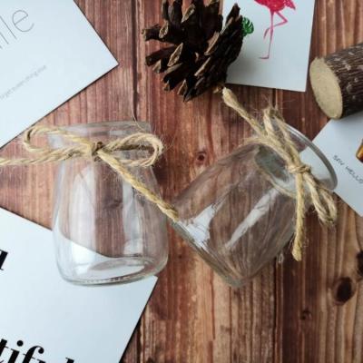 China 2019 Viable Hot Selling Pudding Bottles Glass Spice Glass Jar With Hemp Rope for sale