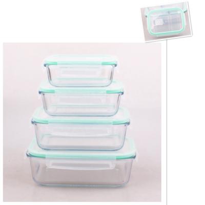 China Microwavable Rectangle Glass Food Container Set for sale