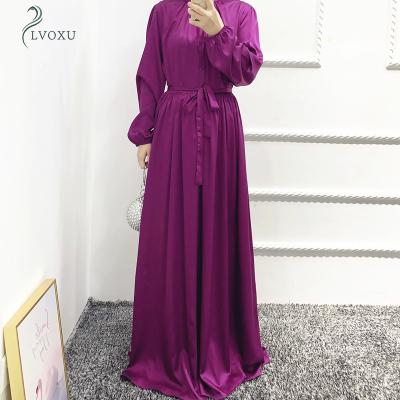 China Classic Multicolor Solid Polyester Islamic Clothing Evening Dress For Muslims for sale