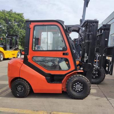 China New Ton Diesel Forklift Truck With Closed Cab Price Chinese Diesel Forklift S Series 2.5 Building Material Stores for sale