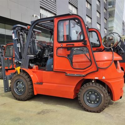 China Building Material Shops Chinese Brand Forklift 5.0 Ton LPG Type Forklift With Cabin With Imported Engine Price for sale