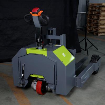 China Building Material Shops Electric Rough Terrain Pallet Truck 2.0ton Standing Driving Pallet Truck for sale