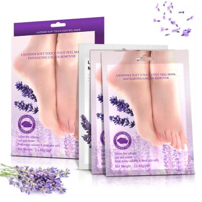 China Exfoliate and Moisturize Private Label Lavender Exfoliating Foot Skin Mask Tea Tree Foot Soak Off Foot Exfoliation Peeling Mask for sale