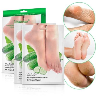 China Natural Organic Cucumber Foot Skin Mask Private Label Peeling Exfoliating Foot Mask Feet Mask Remove Dead Skin Cuticles Heel Foot Care Pedicure Socks for sale