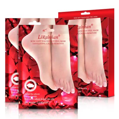 China Organic Rose Exfoliating Foot Peeling Mask Private Label Footmask Foot Peeling Foot Mask Sock Foot Mask for sale