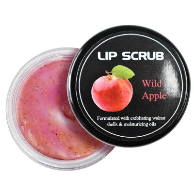 China Lip Moisturizing OEM Private Sugar Scrub Wild Apple Lip Organic Lip Scrub With Walnut Particle Exfoliator Moisturizer Cream for sale