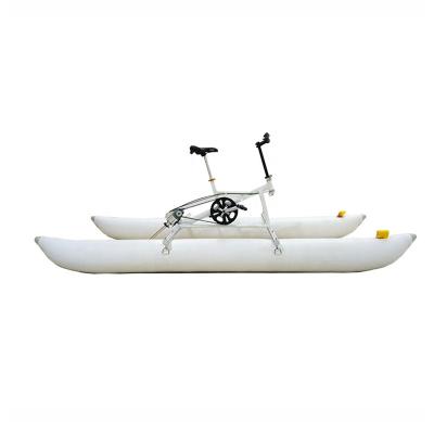 China Water Bike Manufacturer Amusement Rides Pedal Water Bike Single Inflatable Pontoons Aqua Bike for sale