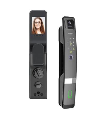 China High Security Face Recognition Full Automatic Smart Biometric Fingerprint Visual Intercom Door Lock Smart Phone For Home Decoration Door for sale