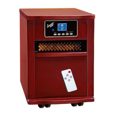 China Adjust Thermostatic Controller Wooden Cabinet Space Heater Freestanding Quartz Infrared Heater for sale