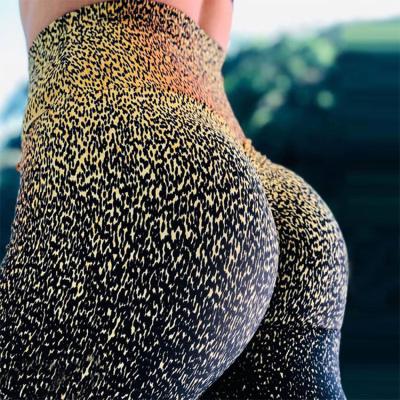 China News Leopard Print High Waist Tights Breathable Women Gym Sports Fitness Gaiters Seamless Yoga Pants for sale