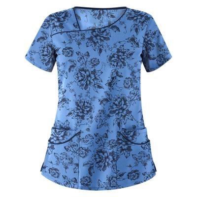 China 2022 Breathable New Hot Selling Customized To Scrub Printed Cotton Organic Woven Fabric Female Nursing Uniform To Scrub Upper for sale