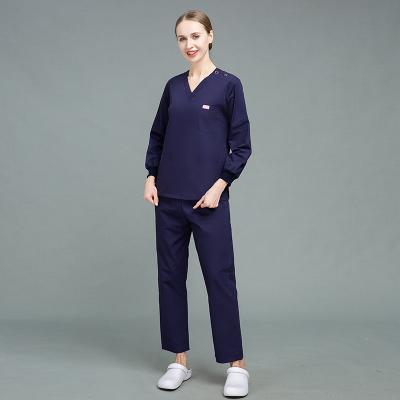 China 2022 Eco-Friendly Scrubs Uniform Sets Design Plus Size Jogger Nurse Woman Medical Scrub Sets Anti Winkle 100% for sale