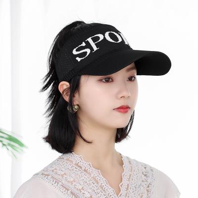 China COMMON Ponytail Baseball Sun Hat Backless Hat For Women Cotton Women Custom Hat for sale