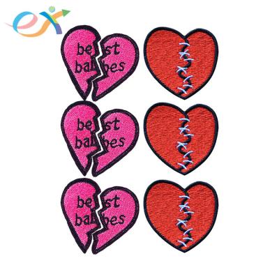 China 2022 Viable HOT Sale Rainbow Color Love Broken Heart Patches Embroidery Custom Patch for sale