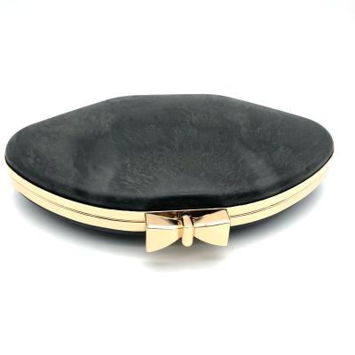 China Women's Metal Frame Clamshell Clutch Coin Bag Frame Handbag Customized Clutch Supplies 24cm for sale