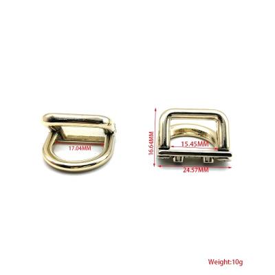 China Factory Wholesale High Quality Zinc Alloy Shoulder Strap Buckles D Ring Alloy Gold Double D Clip For Handbag for sale