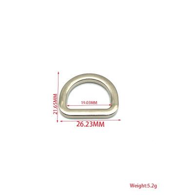 China Multi Purpose Zamak Zinc Alloy Metal D Shape Belt Buckle Nickel 3/4 Inch D Ring For Webbing Belt for sale