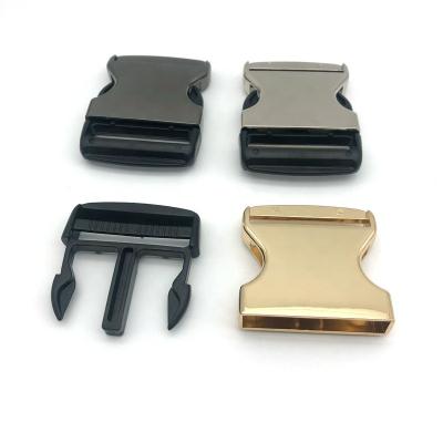 China Backpack Pet Collar Hardware Accessories Three Color Gold/Gunmetal/Silver 50 Mm Metal And Plastic Quick Release Side Buckles For Belt for sale