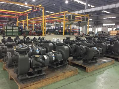 China Horizontal Electric Self Priming Sewage Pump , Black End Suction Centrifugal Pump for sale