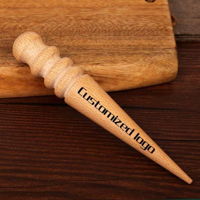 China Useful RTS Wood Edge Leather Burnisher Soft Grooves Leather Tools Leather Burnishing Tool for sale