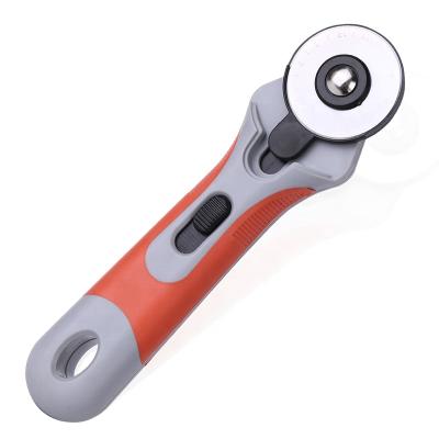 China Portable Wholesale Leather Craft Orange 45mm Handmade Leather Rotary Cutter For Fabric for sale