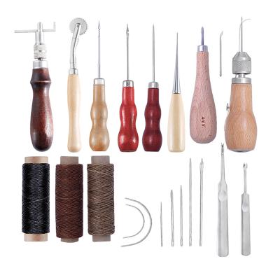 China Leather Working Tool Working Professional Handmade Leather Craft Tool Kit Set Leather Making Tool Kit for sale