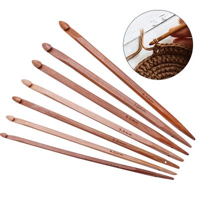 China Miucous Knitting MGZ-71 7 Pcs 4-7mm Custom Crochet Needle Bamboo Knitting Tools Crochet Hook Set for sale