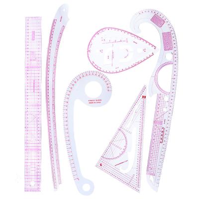 China MCZ-130 Wholesale Multifunctional Sewing Rulers 6pcs Pattern Making Rulers French Ruler for sale