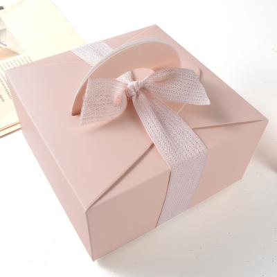 China Wholesale Biodegradable Rose Mini Elegant Gift Square Paper Portable Wedding Favor Birthday Cake Box for sale