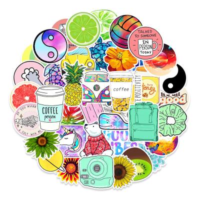 China 100Pcs Statistical Institute Vsco Girl Sticker Bottle Decorative Cute Colorful Laptop Luggage Washi Graffiti Rainbow Waterproof Stickers Label for sale