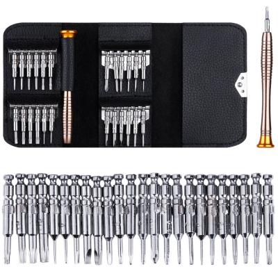 China Spare Parts Leather Case 25 in 1 Screwdriver Set Multitool Kit Hand Tools For Iphone Watch Tablet Torx Mobile Phone Repair Tool for sale